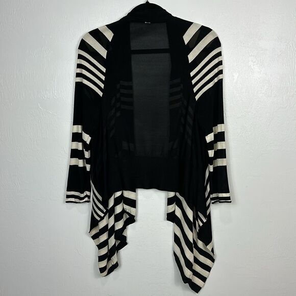 St. John Sport Womens Striped Draped Open Front Cardigan Size S - Picture 4 of 11